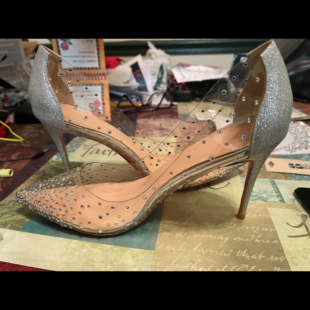 Clear Rhinestone (Red Bottom) Pumps!!!   Only worn once, too narrow for me.